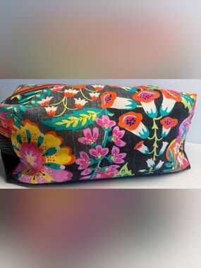 Rebekah Scott Designs Retired Terra Cube Floral Travel Cosmetic Makeup Bag